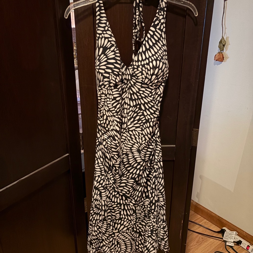 Ruby Rox Black & White Halter Maxi Dress